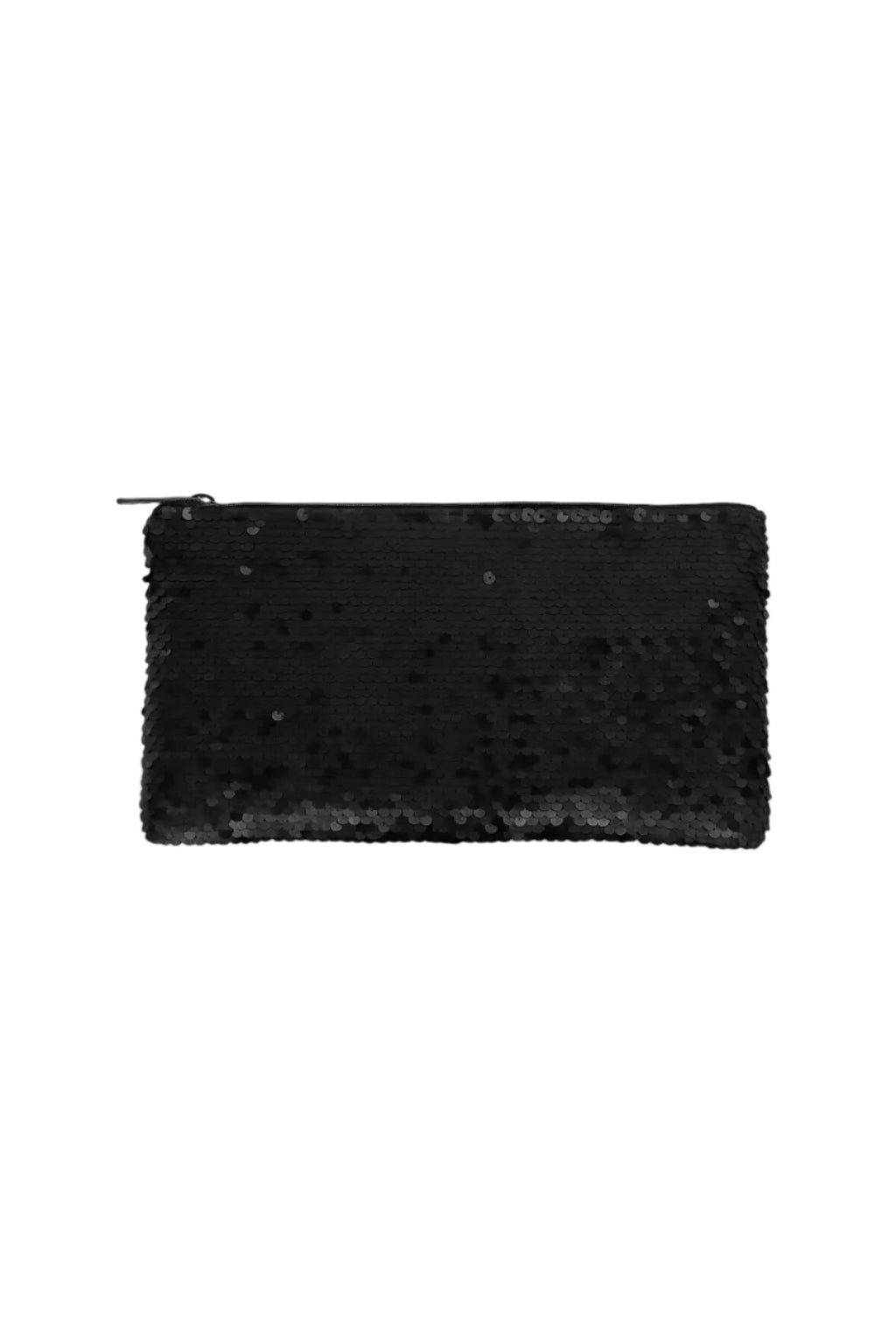 Black sequin clutch bag on a white background. Make Up For Ever, Monza Outlet, Monza Fashion, Shein Outlet