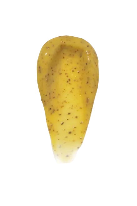 Yellow mustard-like substance on a white background. Summer Fridays, Monza Outlet, Monza Fashion, Shein Outlet