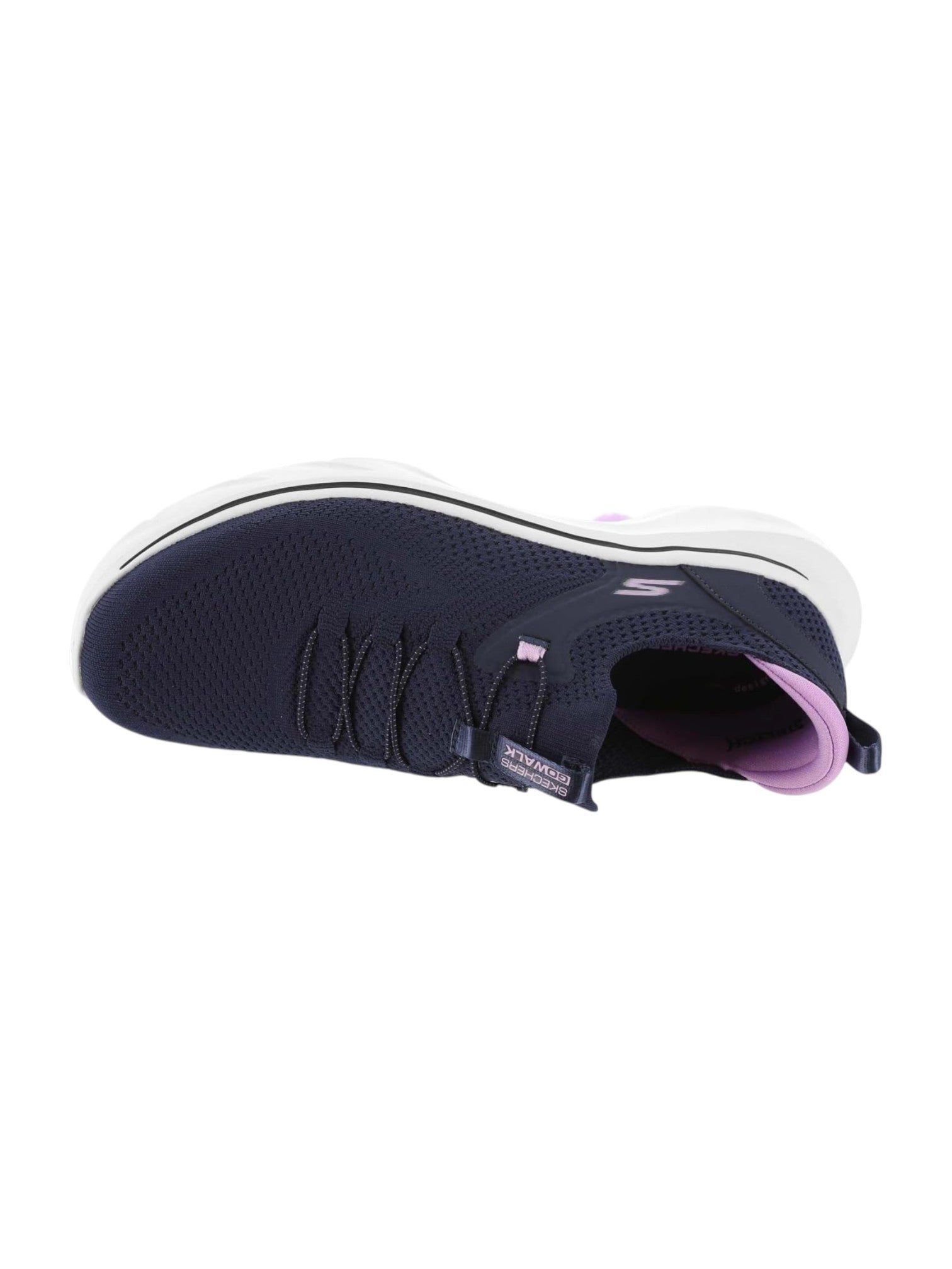 Navy blue sneaker with white sole on a white background. Skechers, Monza Outlet, Monza Fashion, Shein Outlet