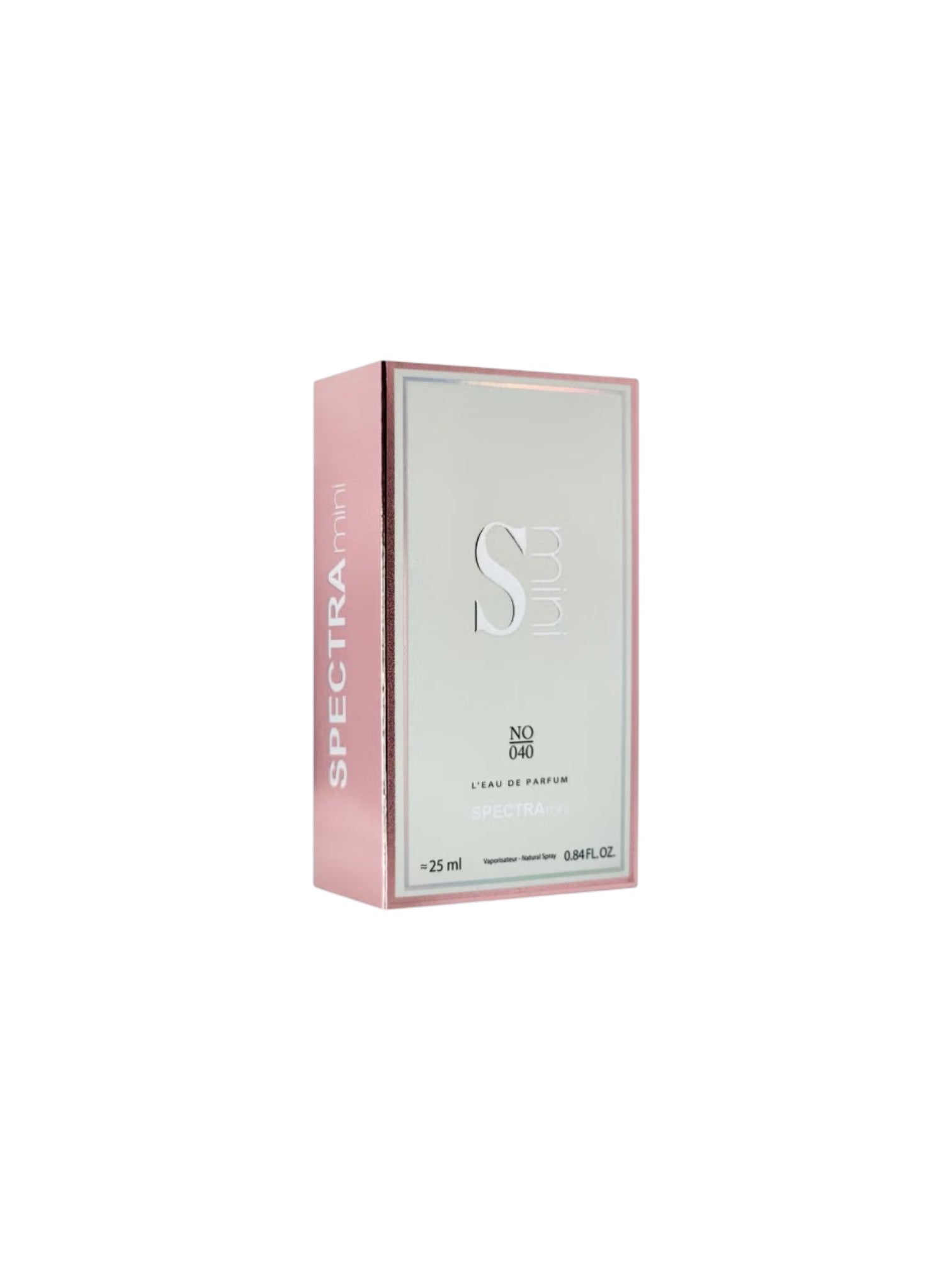 Spectra perfume box with pink and white design on a white background. Spectra, Monza Outlet, Monza Fashion, Shein Outlet