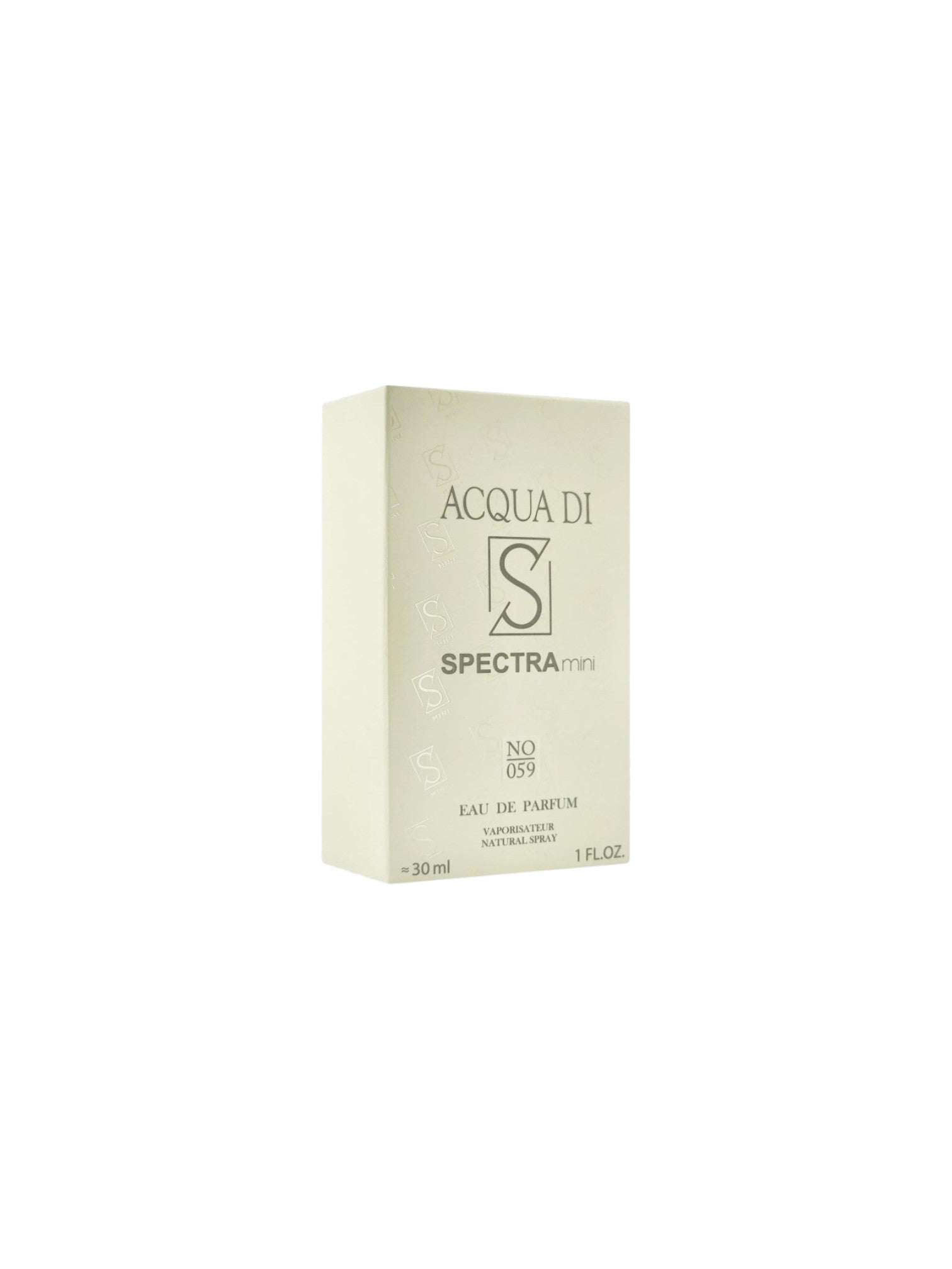 Acqua di Spectra mens perfume box on a white background. Spectra Mini, Monza Outlet, Monza Fashion, Shein Outlet