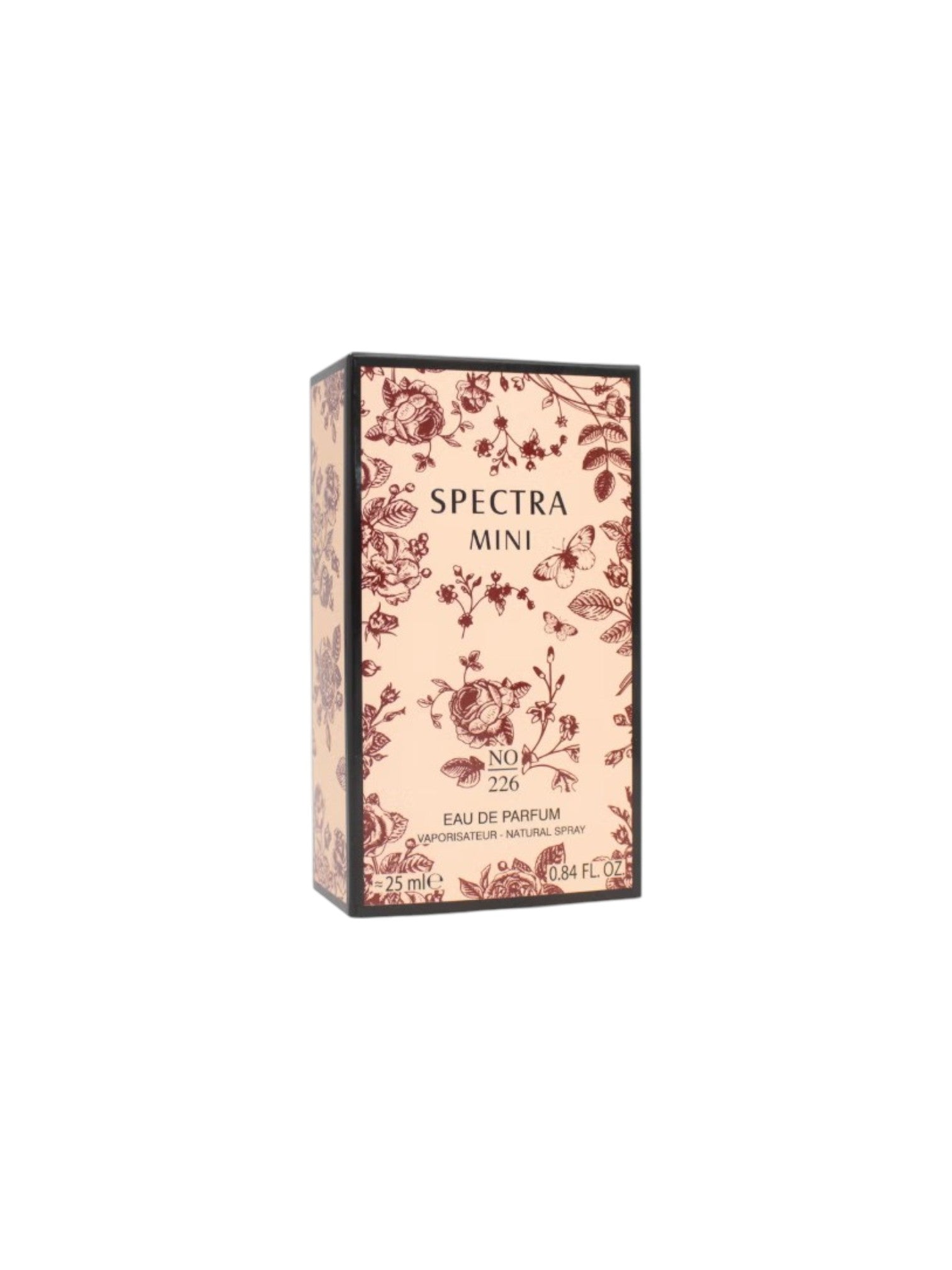 Spectra Mini perfume box with floral design on a white background. Spectra, Monza Outlet, Monza Fashion, Shein Outlet