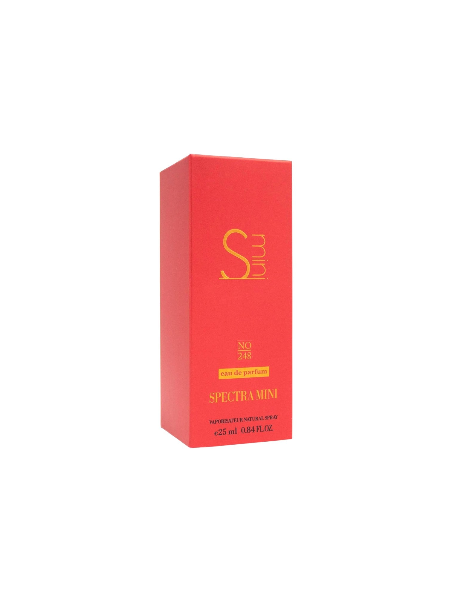 Red box with S logo and text on a white background. Spectra Mini, Monza Outlet, Monza Fashion, Shein Outlet