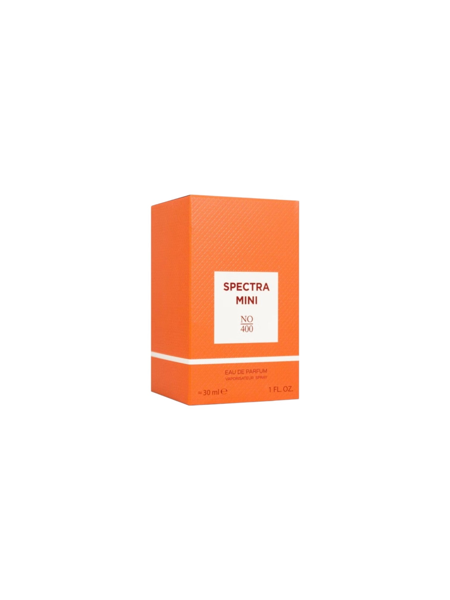 Orange Spectra Mini perfume box on a white background. Spectra, Monza Outlet, Monza Fashion, Shein Outlet
