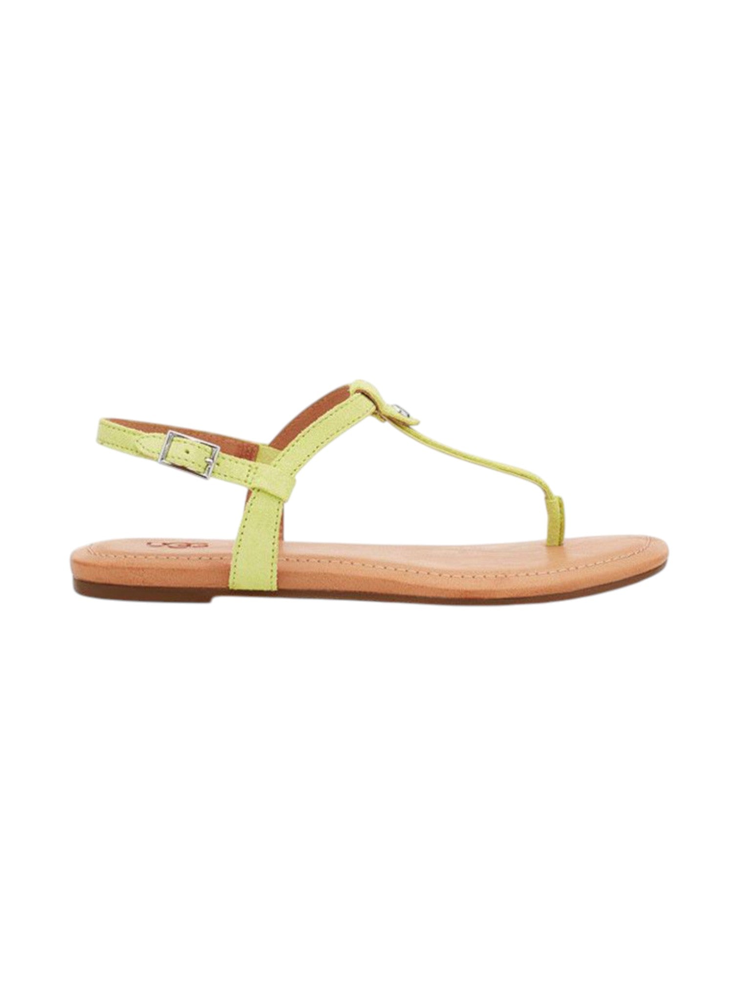 Yellow sandal with a thong design on a white background. UGG, Monza Outlet, Monza Fashion, Shein Outlet