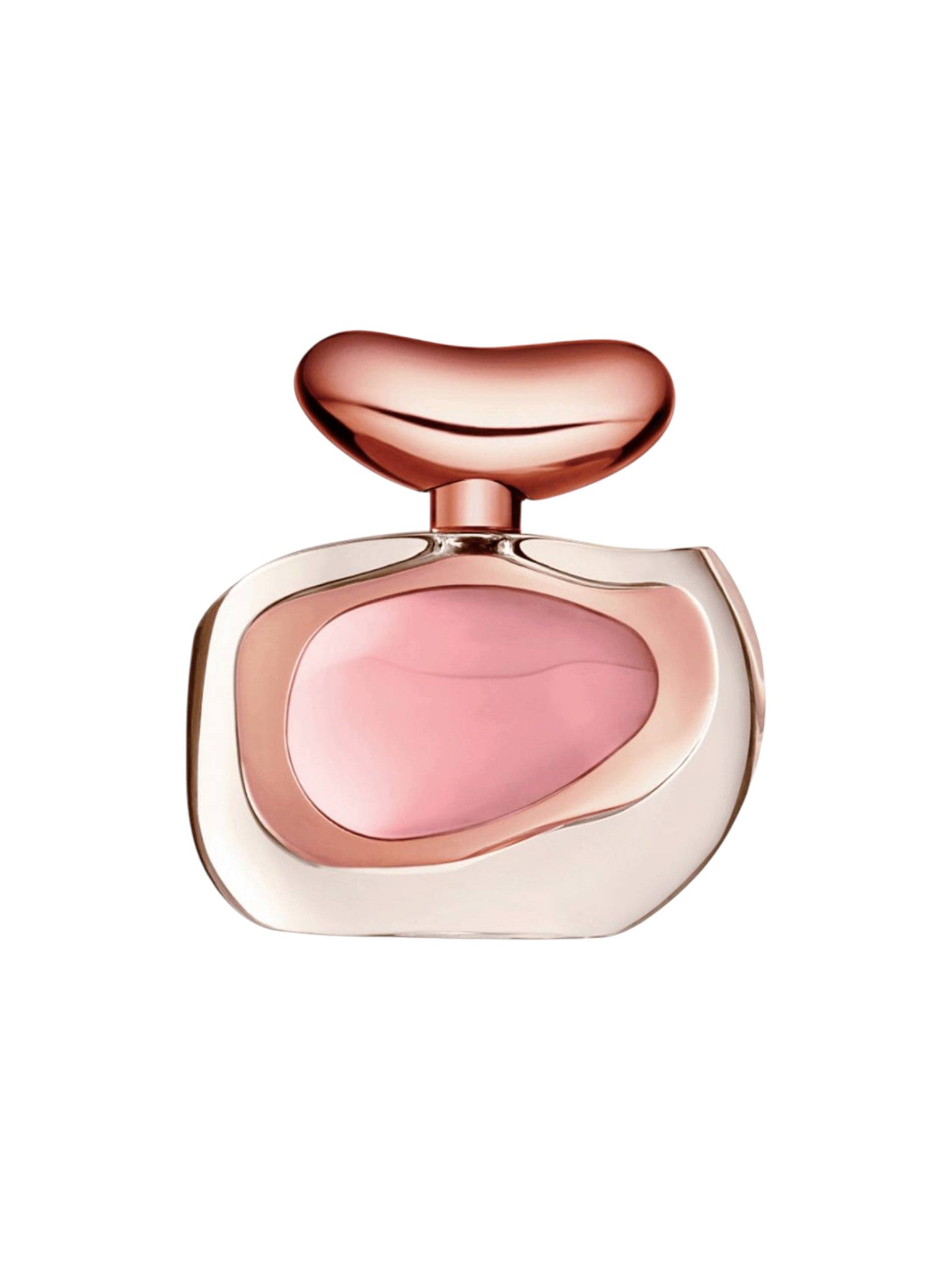 Pink perfume bottle with a rose gold cap on a white background. Vince Camuto, Monza Outlet, Monza Fashion, Shein Outlet