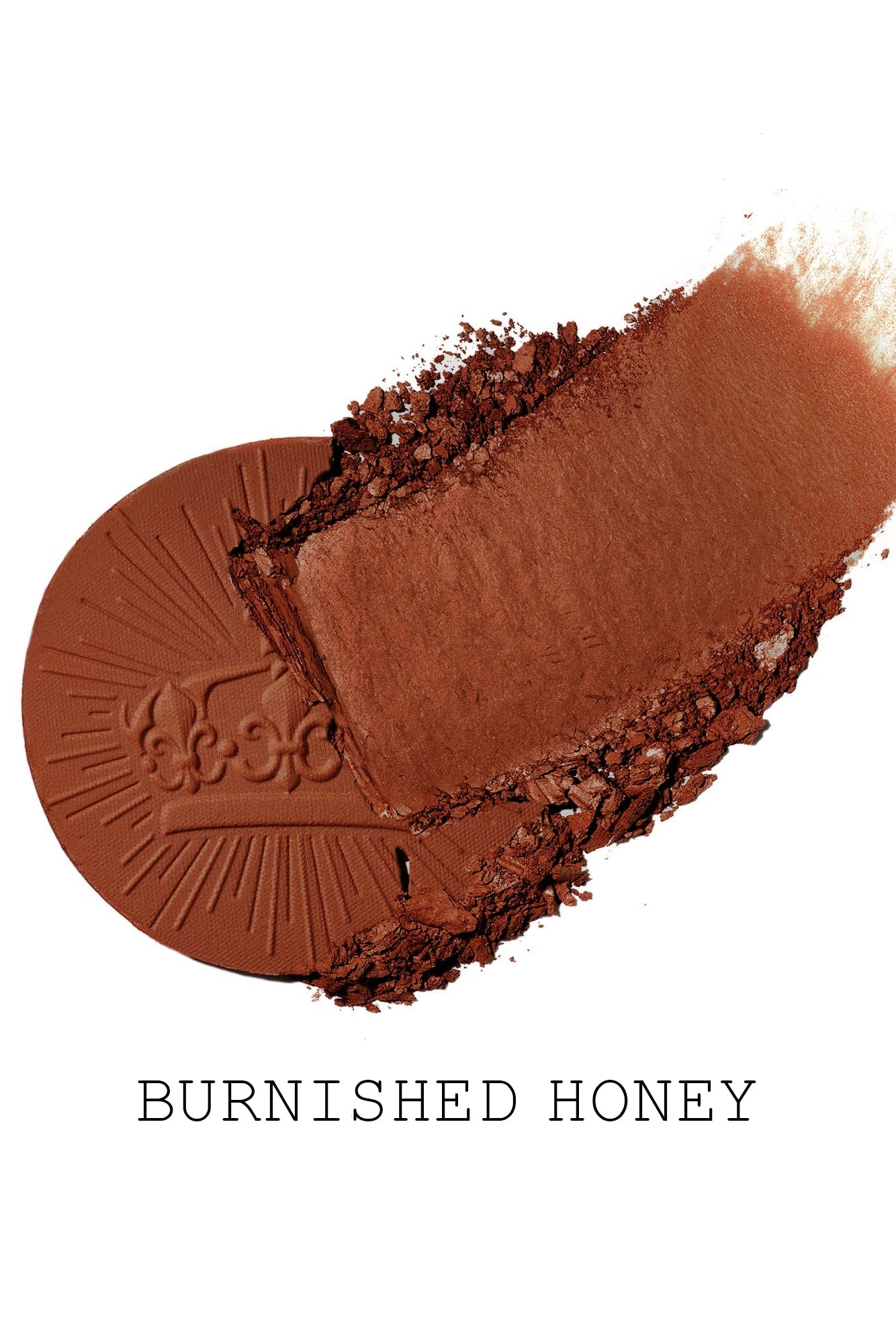 Makeup product with a swatch labeled 'Burnished Honey'. Monza Outlet
