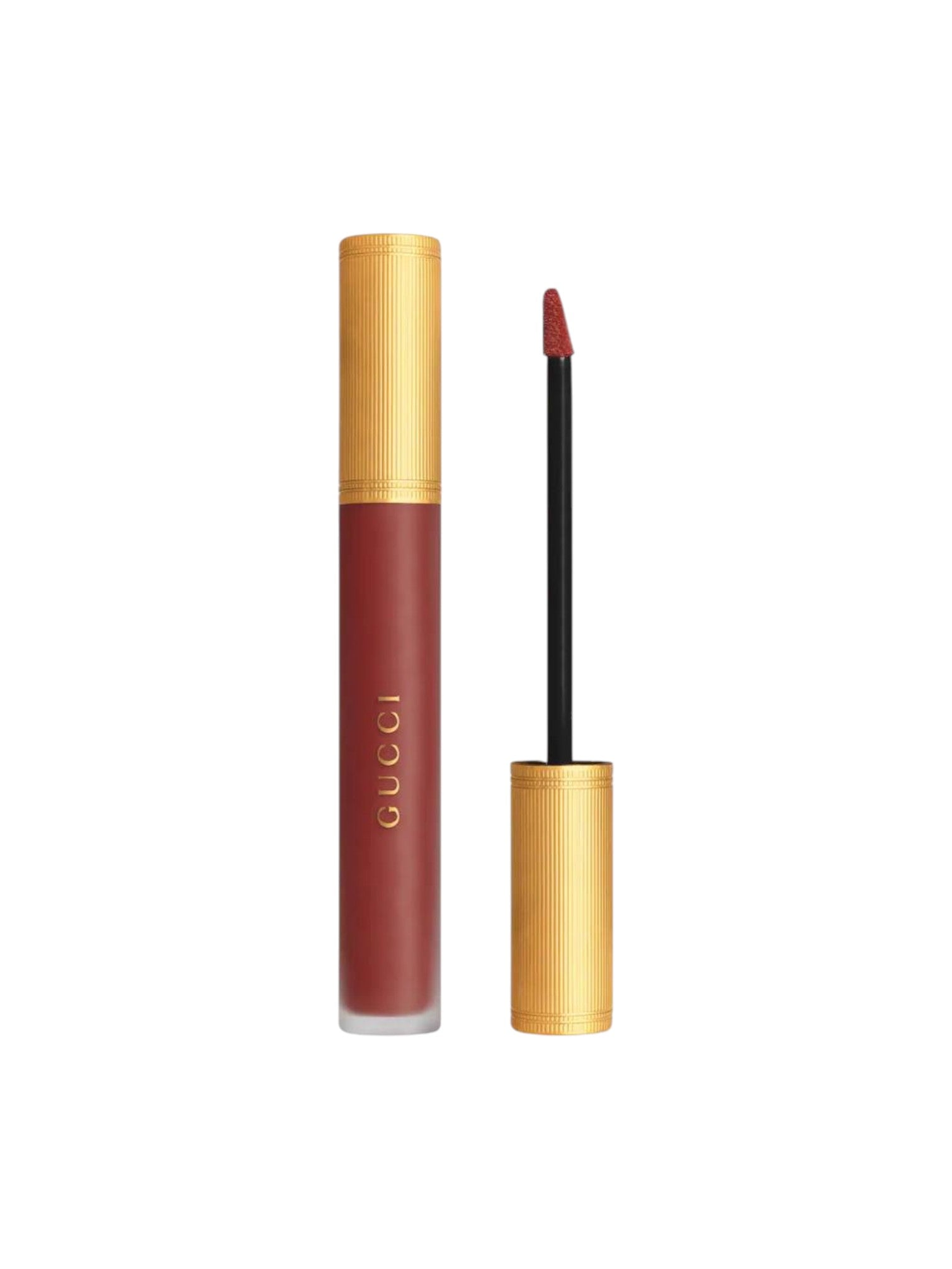 Lipstick with gold casing and red lipstick on a white background Gucci Monza Outlet