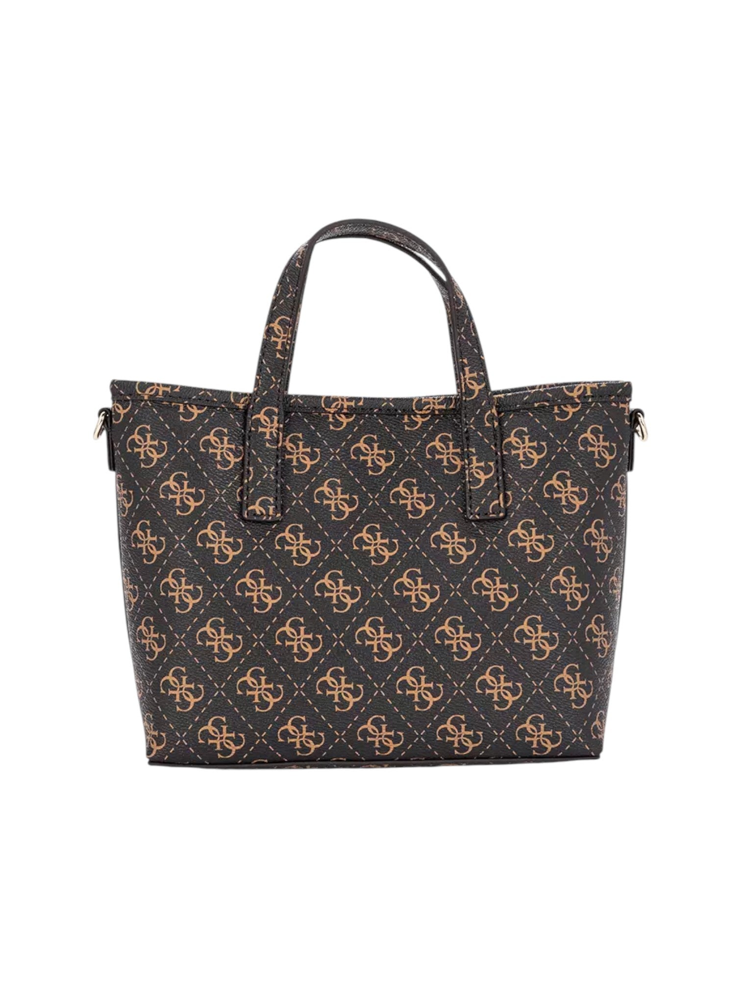 Black handbag with gold pattern on a white background. Guess, Monza Outlet, Monza Fashion, Shein Outlet