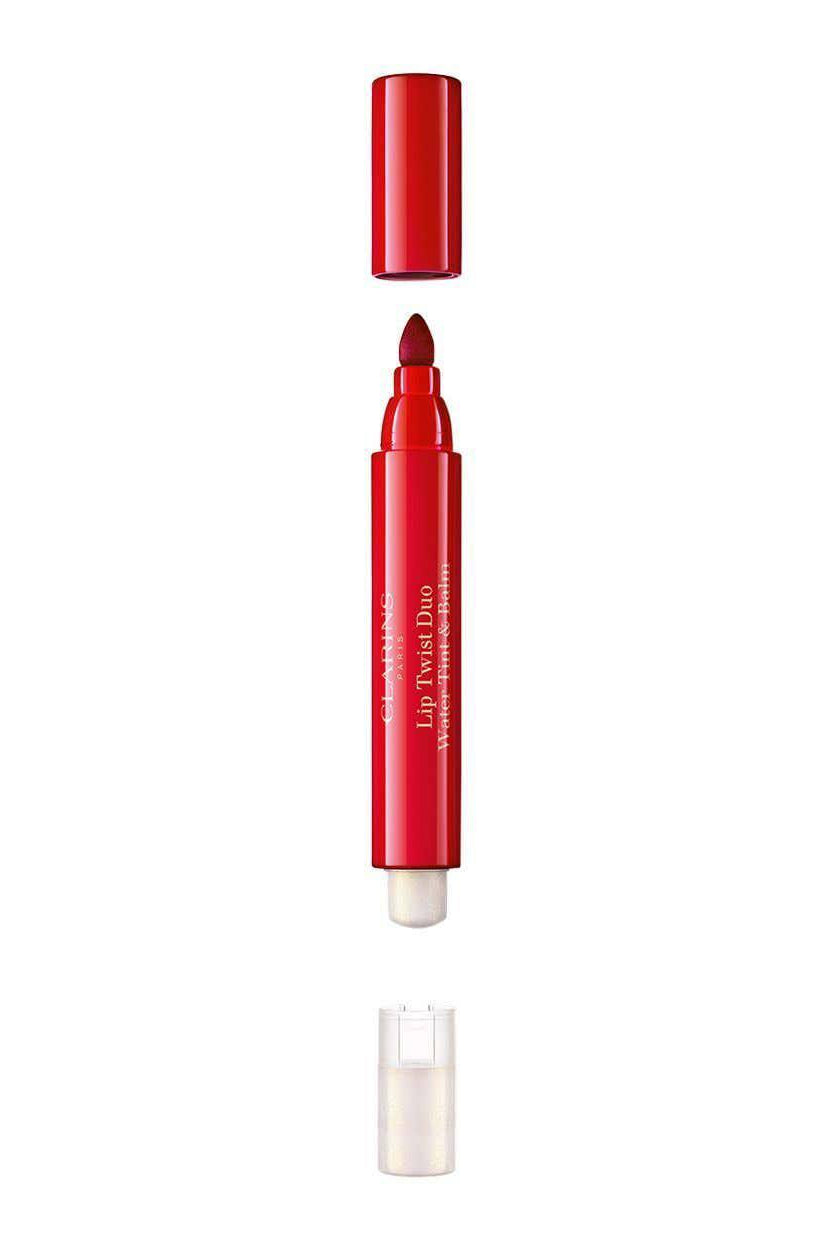 Red lip pencil with cap on a white background Clarins Monza Outlet 