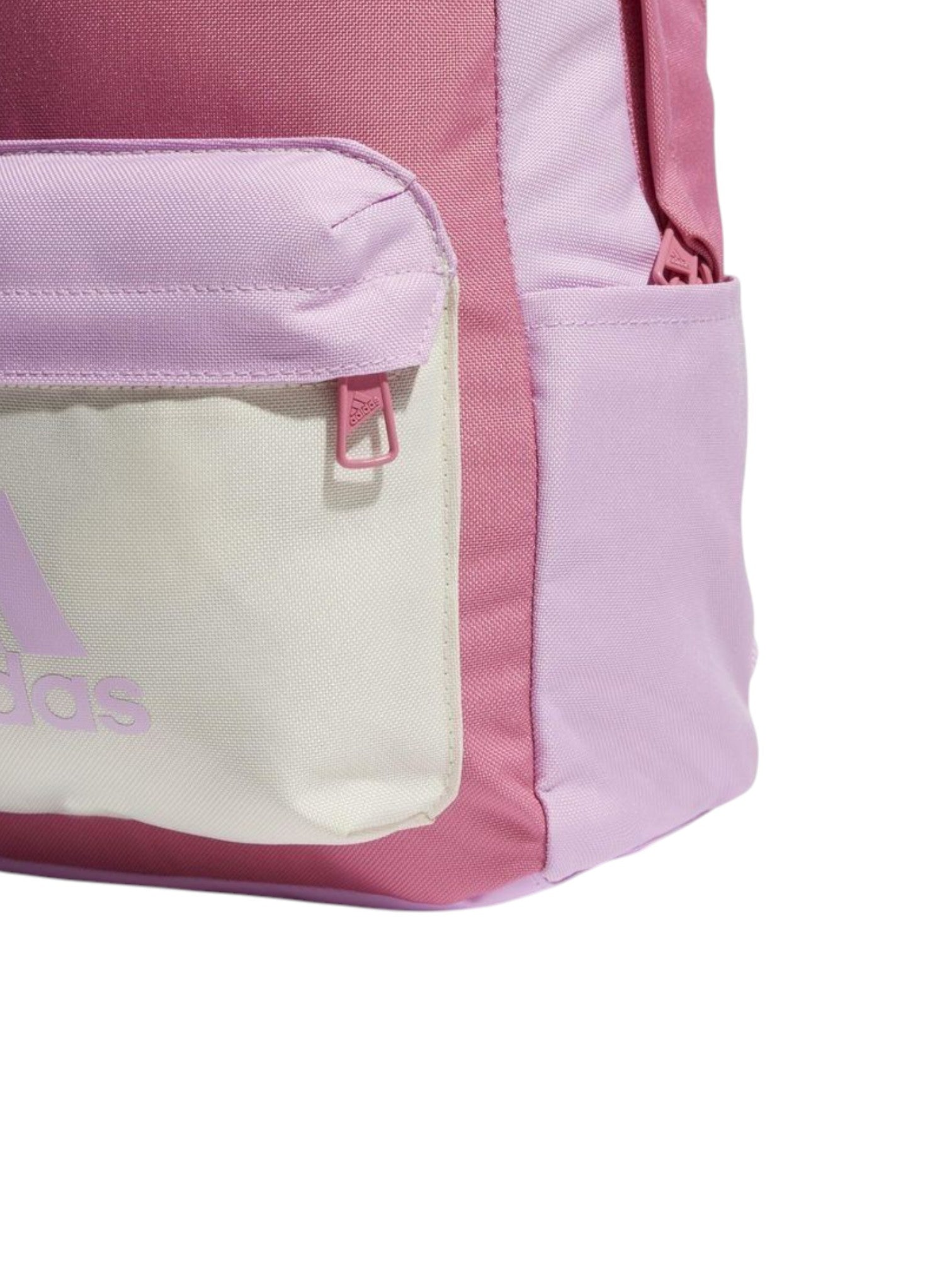 Pink Adidas backpack with a clear pocket on a white background. Adidas, Monza Outlet, Monza Fashion, Shein Outlet