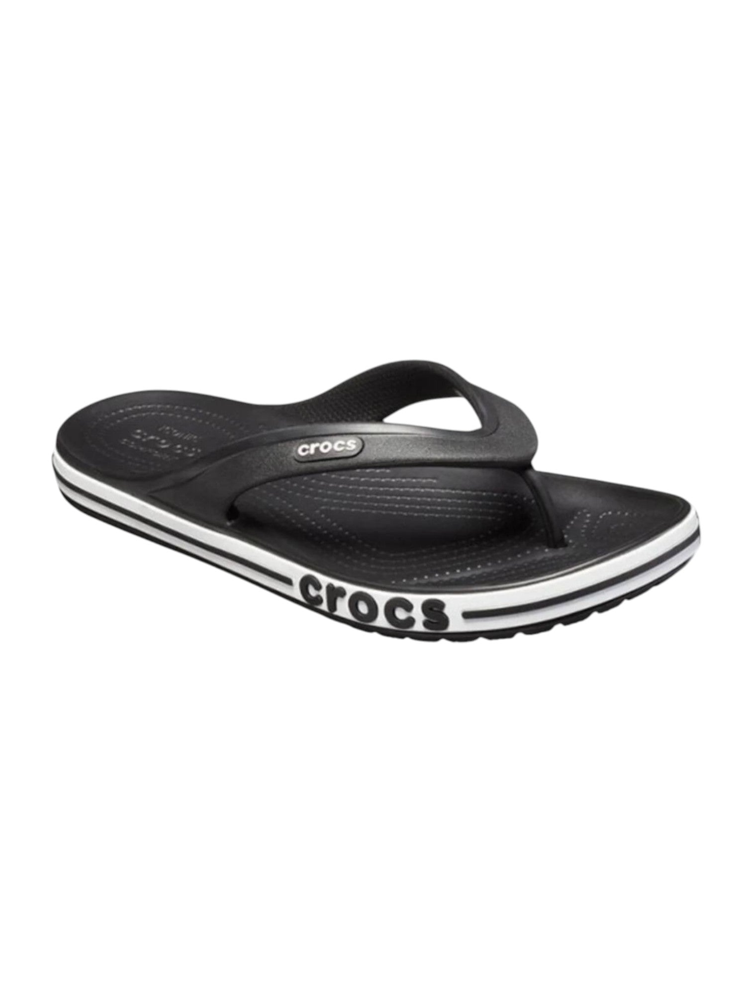 Black and white Crocs sandal on a white background. Crocs, Monza Outlet, Monza Fashion, Shein Outlet 