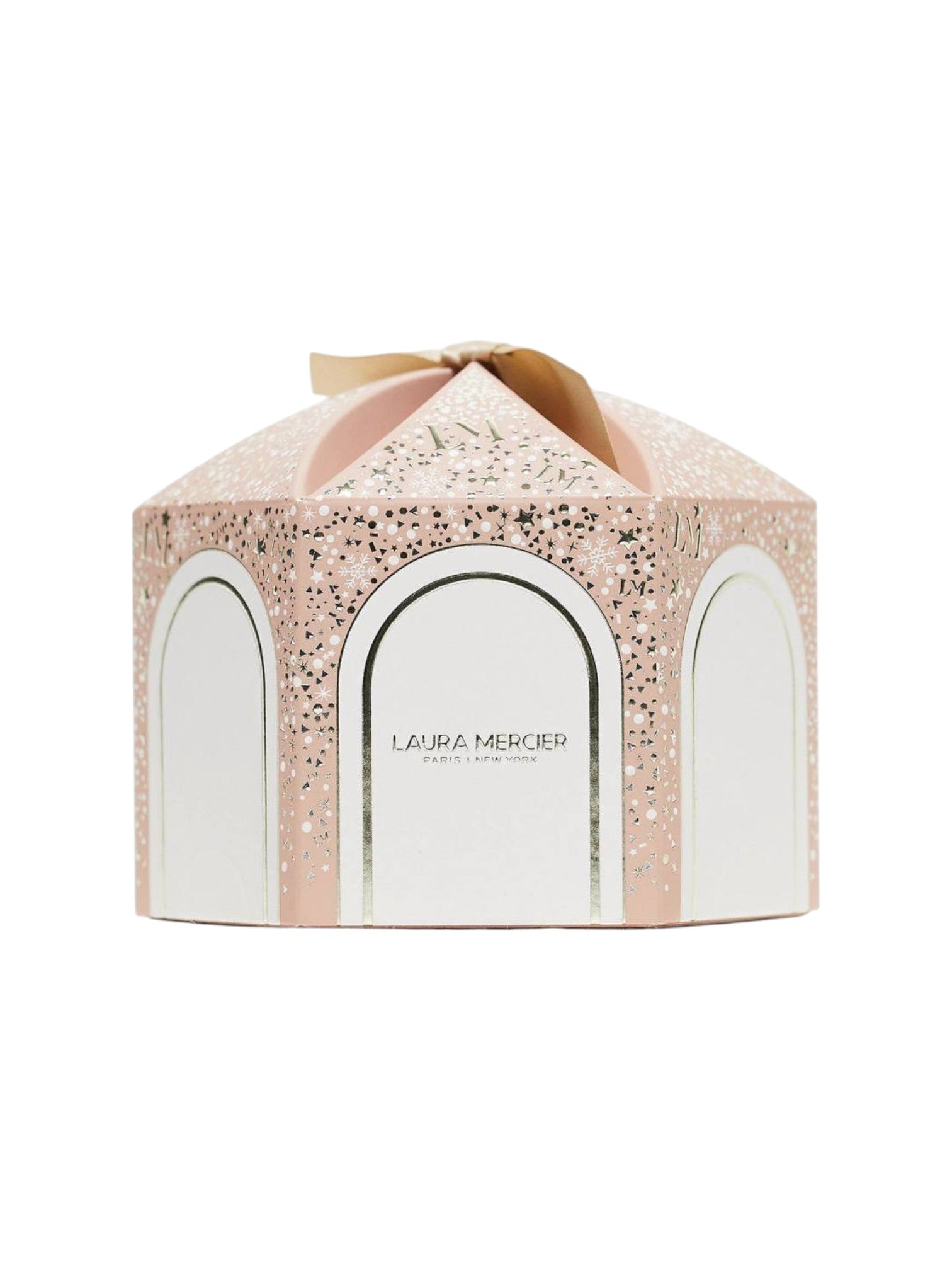Laura Mercier product packaging with a pink and white design on a white background  Laura Mercier Monza Outlet