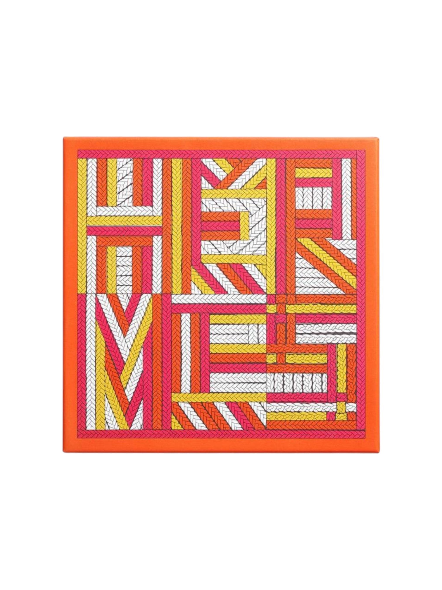 Colorful geometric patterned patch with 'LOVE' text on an orange border. Hermes, Monza Outlet, Monza Fashion, Shein Outlet