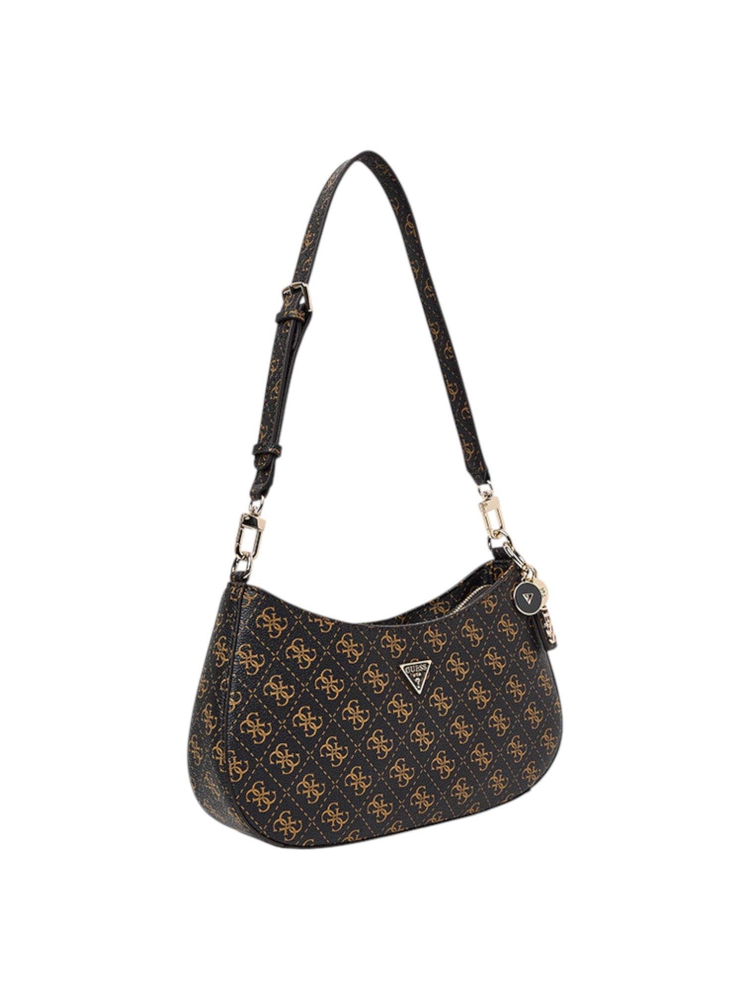 Black handbag with gold pattern on a white background. Guess, Monza Outlet, Monza Fashion, Shein Outlet