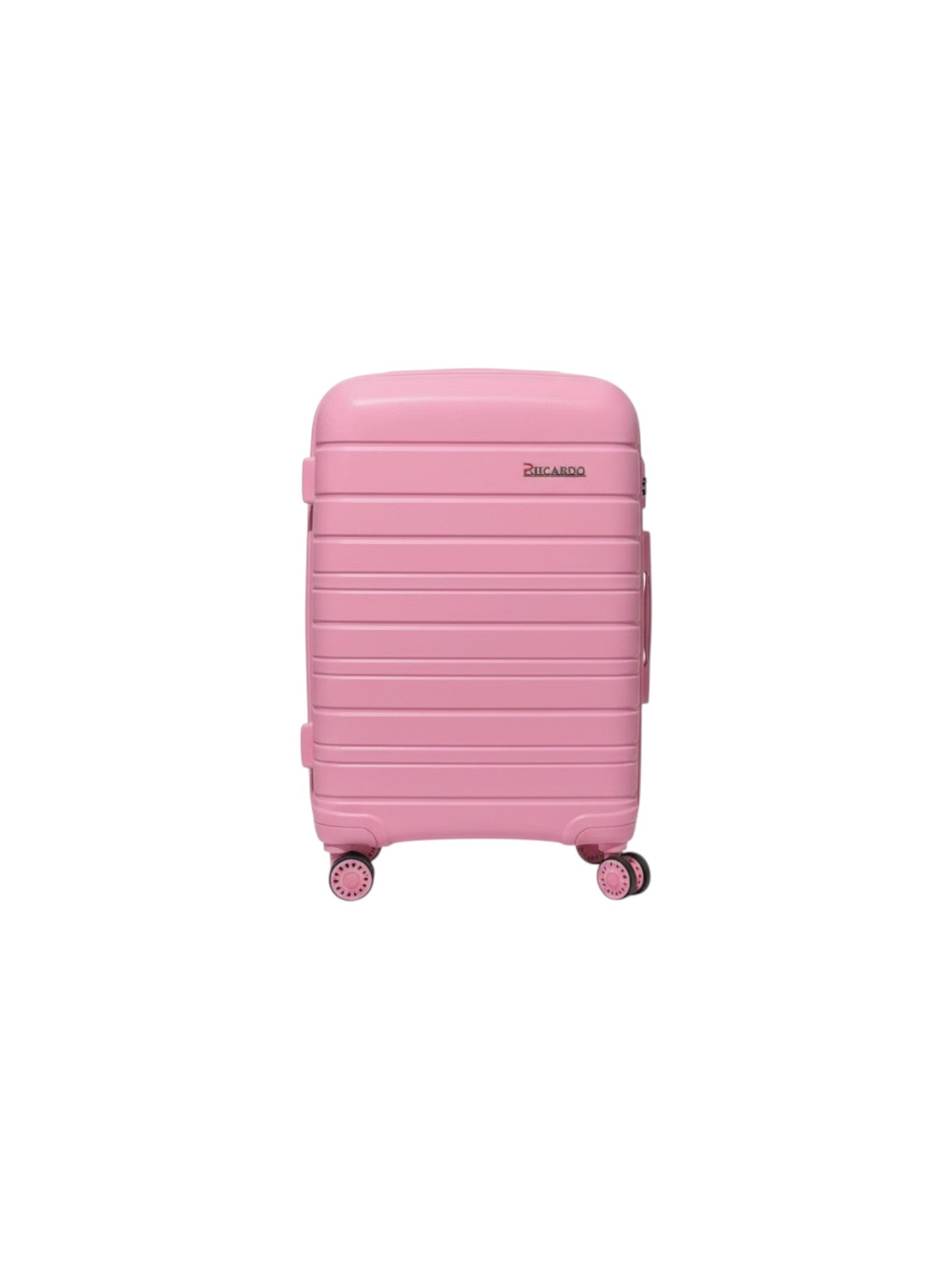Pink suitcase with Ostrich branding on a white background Ricardo Monza Outlet, Monza Fashion, Shein Outlet