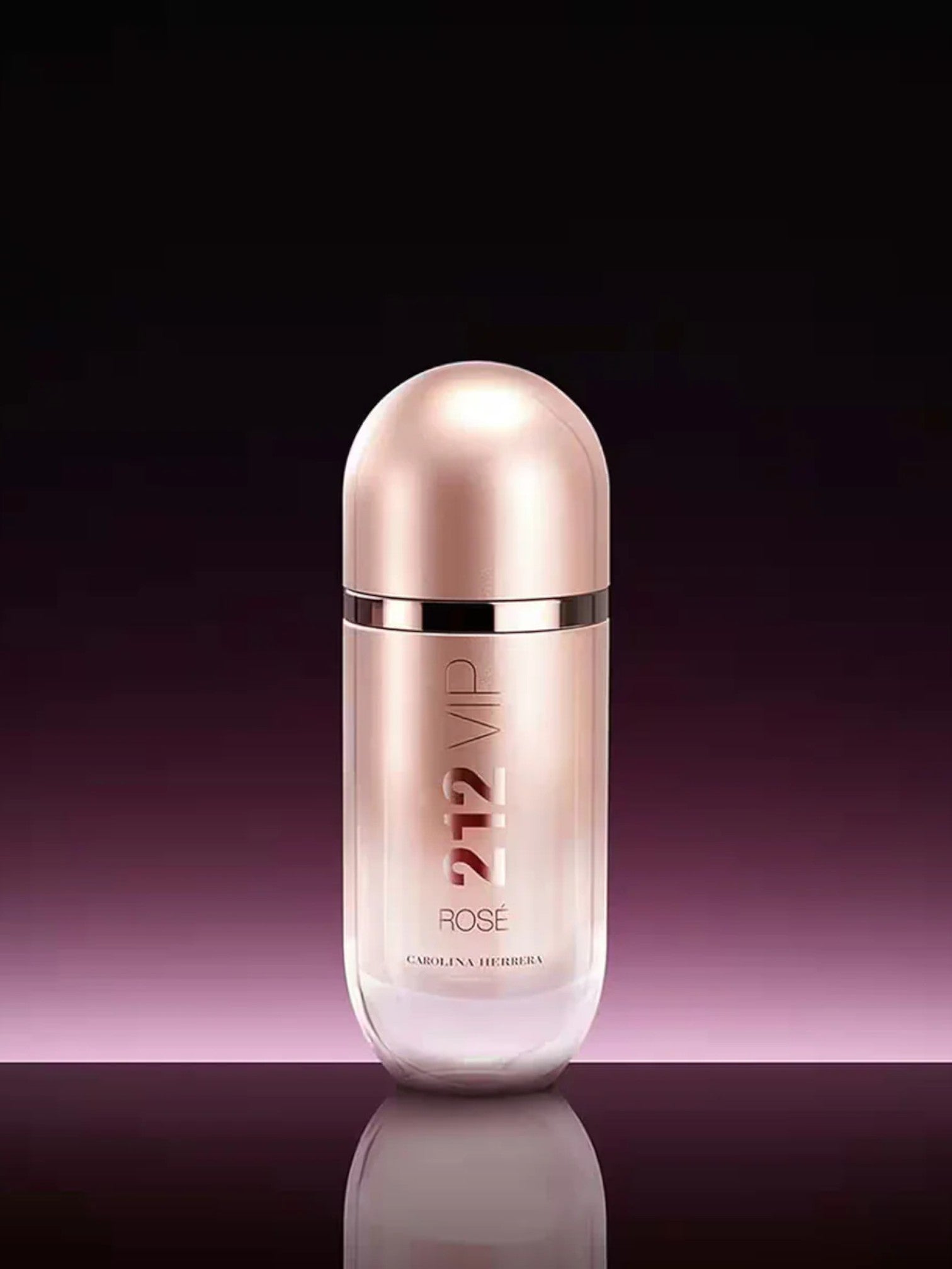 Perfume bottle labeled 212 VIP on a gradient purple background. Carolina Herrera, Monza Outlet, Monza Fashion, Shein Outlet