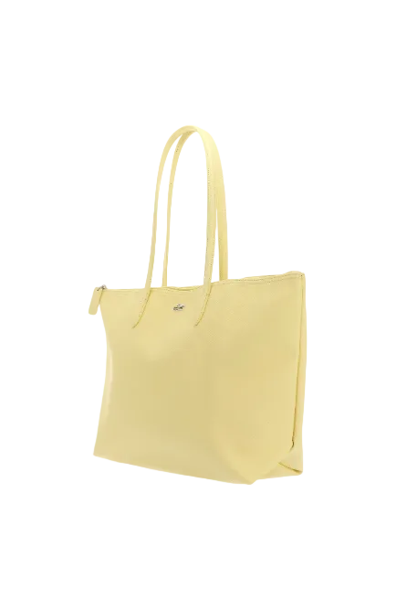 Yellow tote bag on a white background Lacoste Monza Outlet, Monza Fashion, Shein Outlet