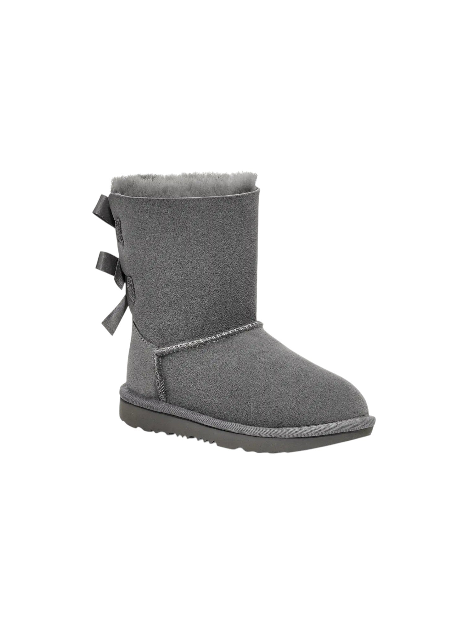 Gray suede boot with a bow on a white background. UGG, Monza Outlet, Monza Fashion, Shein Outlet