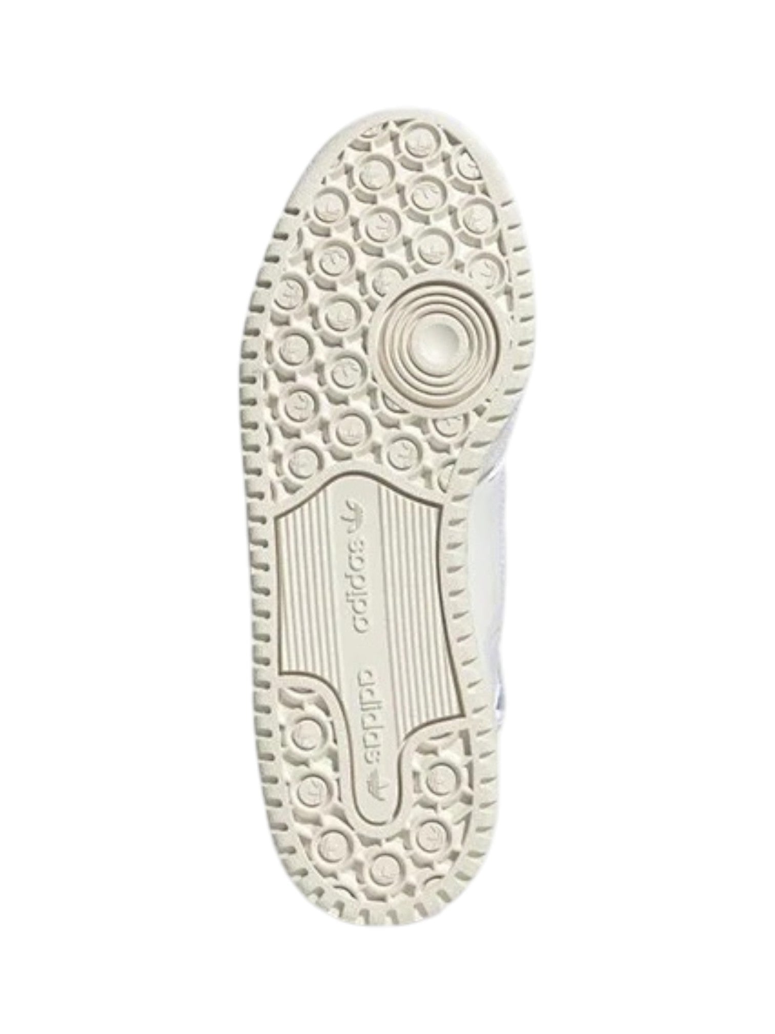 White shoe sole with Adidas logo on a white background. Adidas, Monza Outlet, Monza Fashion, Shein Outlet