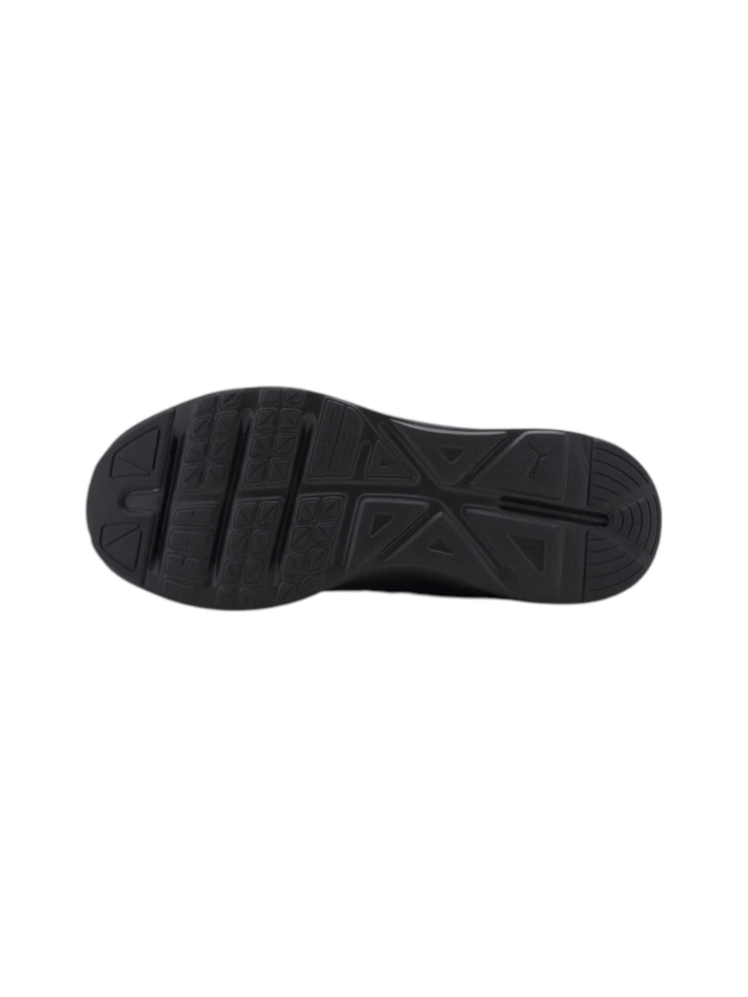 Black shoe sole with a red dot on a white background. Puma, Monza Outlet, Monza Fashion, Shein Outlet