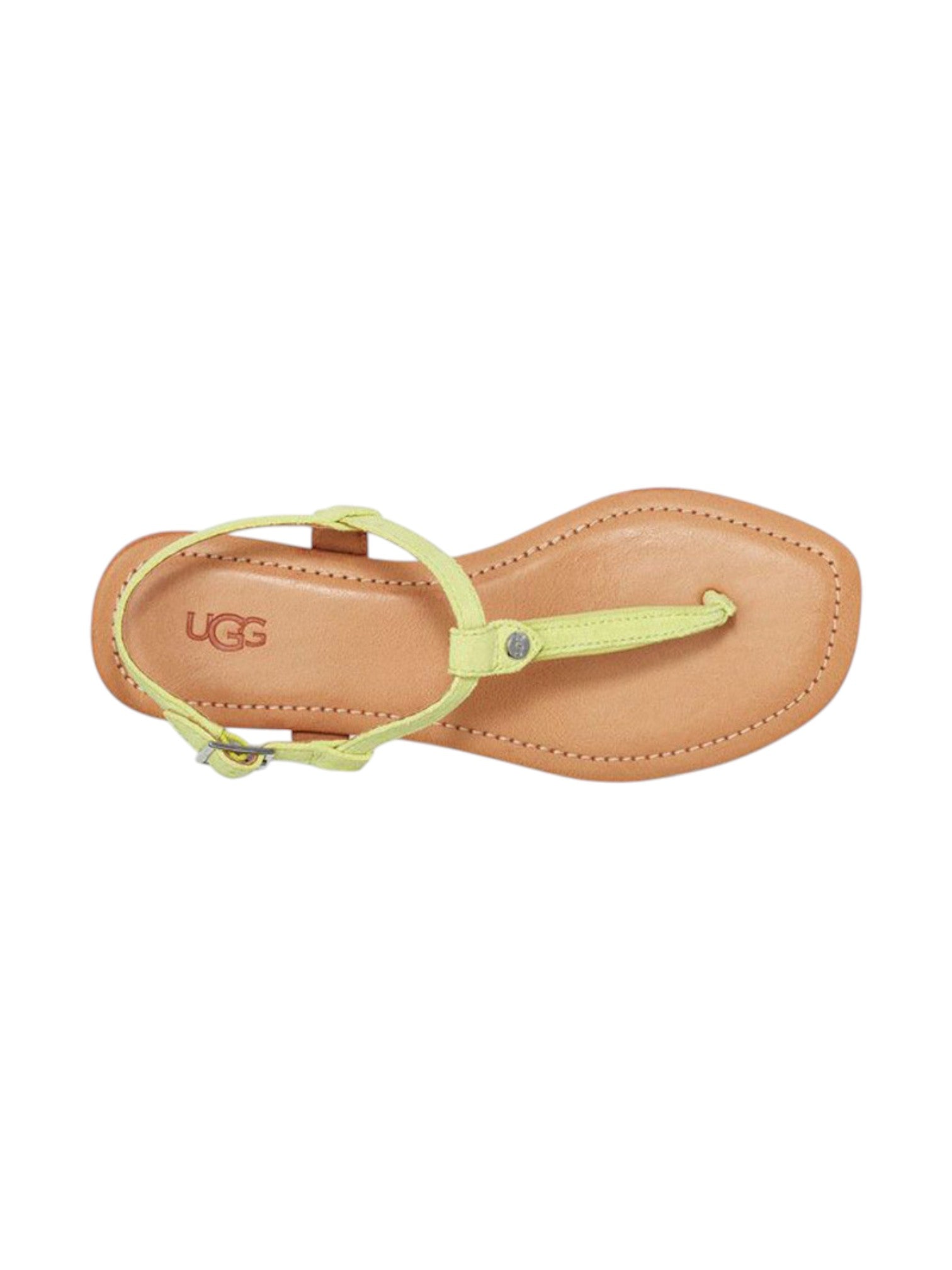Ugg sandal with a yellow thong on a white background. UGG, Monza Outlet, Monza Fashion, Shein Outlet