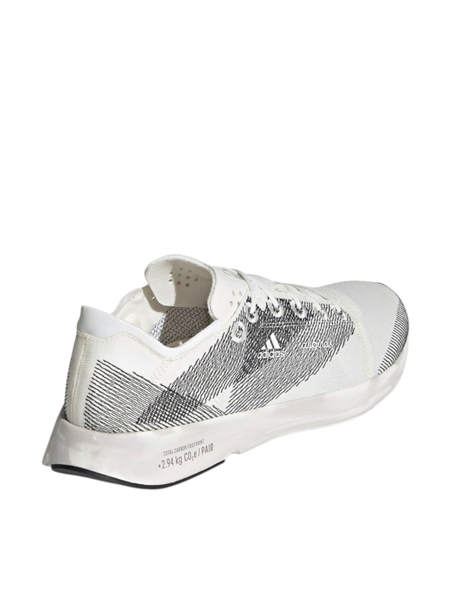White Adidas sneaker on a white background. Adidas, Monza Outlet, Monza Fashion, Shein Outlet