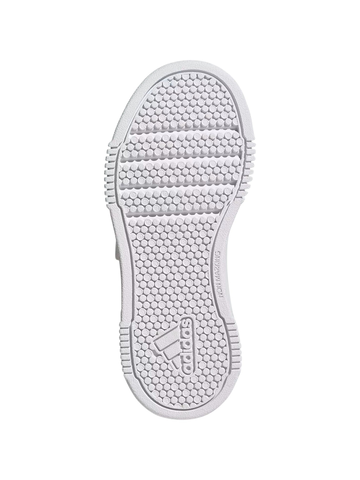 White shoe sole with a brand logo on a white background. Adidas, Monza Outlet, Monza Fashion, Shein Outlet