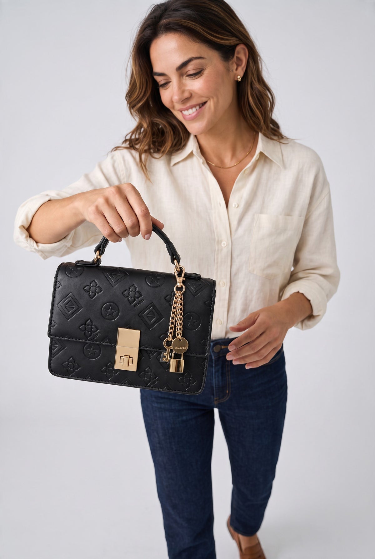 Aldo Women’s Black Printed Handbag