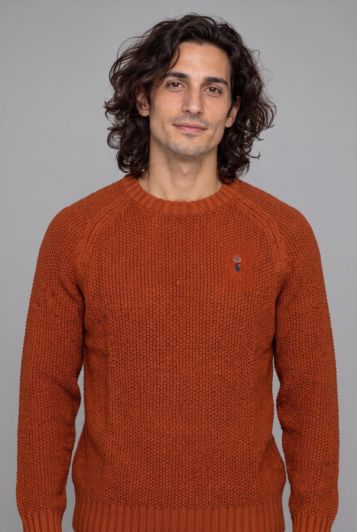 Polo Ralph Lauren Men's Orange Cotton Crewneck Sweater