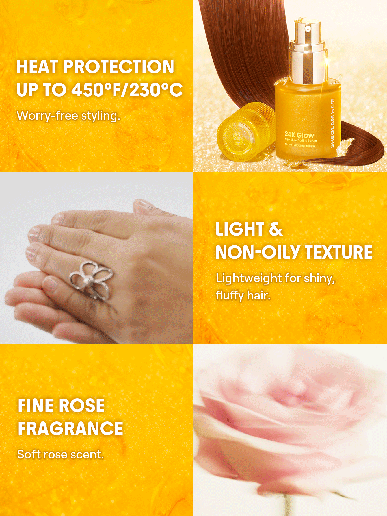 Sheglam 24K Glow High Shine Styling Serum- 50 ml