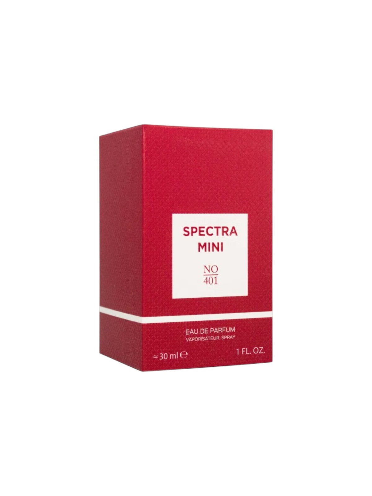 Spectra Mini No. 401 Eau de Parfum box in red packaging with a white label, shown on a plain white background. Lancome, Monza Outlet, Monza Fashion, Shein Outlet