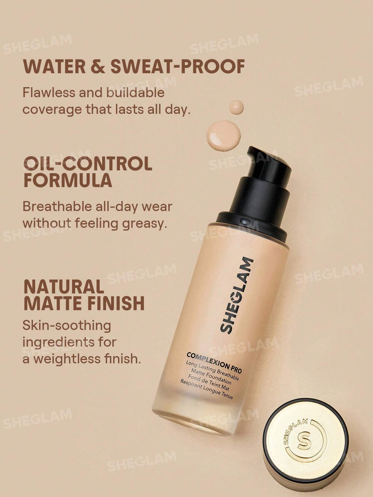 Sheglam Complexion Pro Long Lasting Breathable Matte Foundation- 30 ml